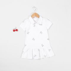 Đầm Polo Đuôi Cá Hoạ Tiết Thỏ Bé Gái
