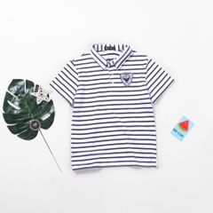 Áo Thun Polo Bé Trai Sọc Ngang In Logo GARNAMI