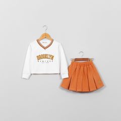 Set Váy Thun Xếp Ly Bé Gái Kèm Áo Brooklyn