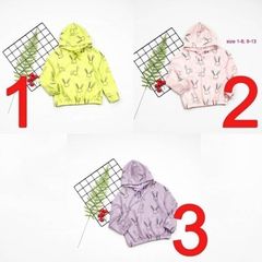 Áo Hoodie Bé Gái Chất Liệu Thun Da Cá 2 Chiều Hoạ Tiết Thỏ