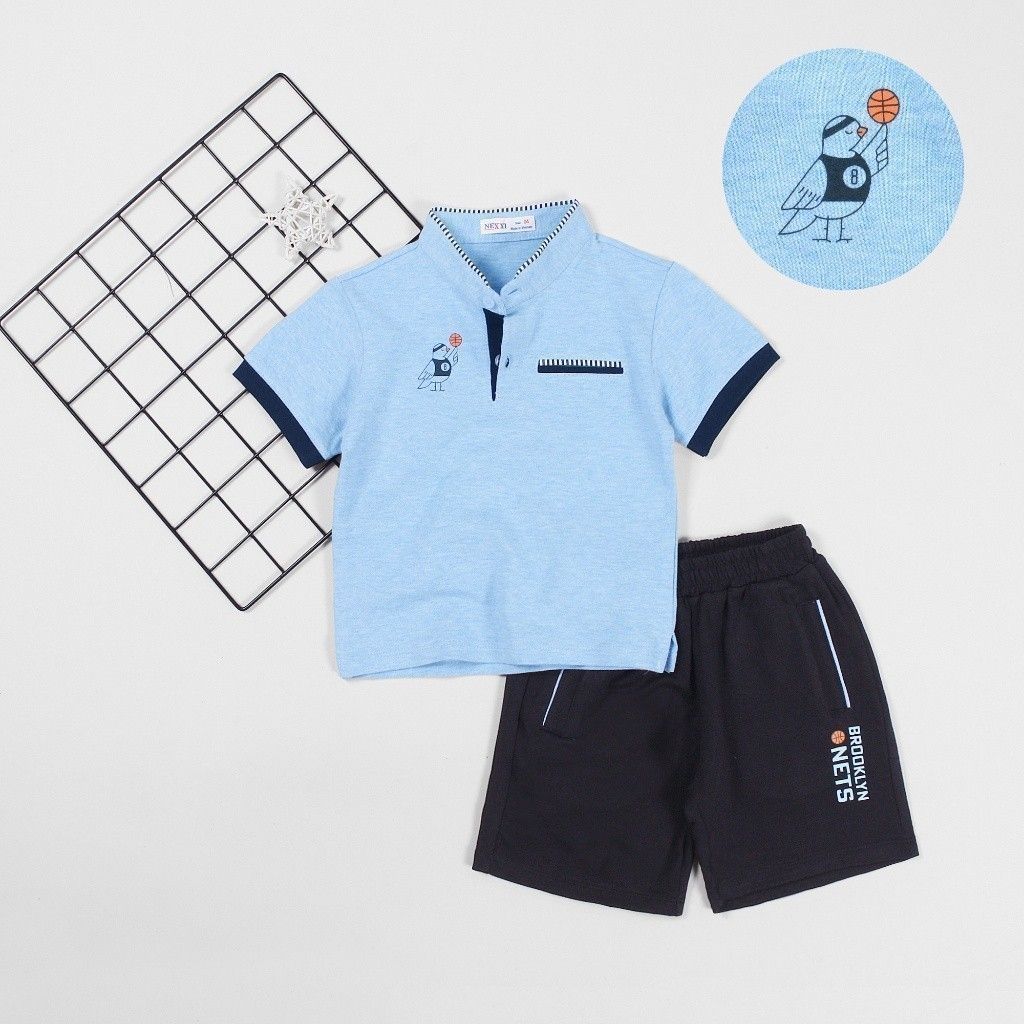 Bộ Thun Lửng Thể Thao Cổ Trụ Bé Trai Nets