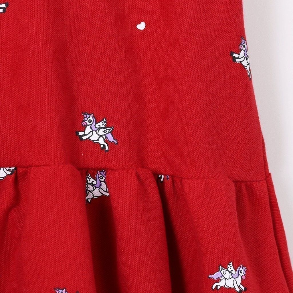 Đầm Thun Polo Tùng Xòe Bé Gái Pony