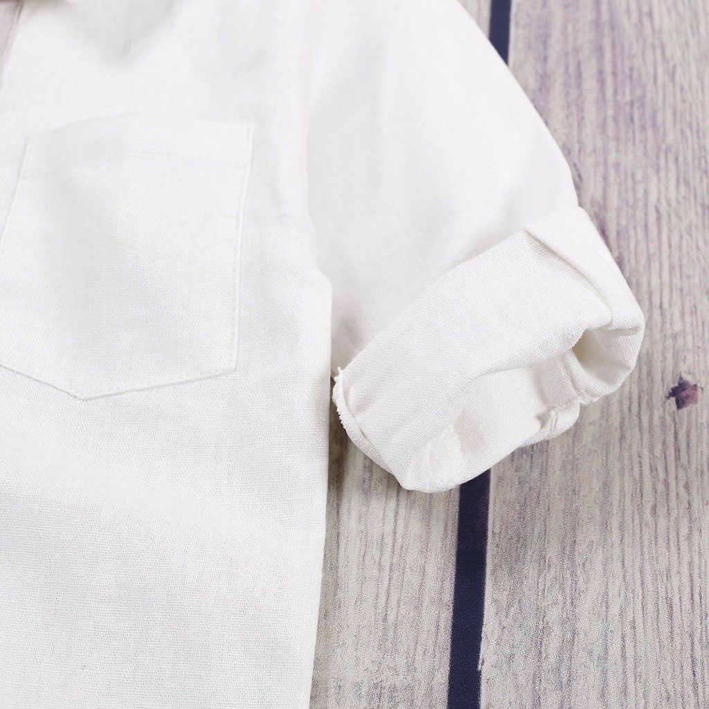Áo Sơ Mi Linen Dài Tay Phối Màu Bé Trai