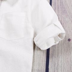 Áo Sơ Mi Linen Dài Tay Phối Màu Bé Trai