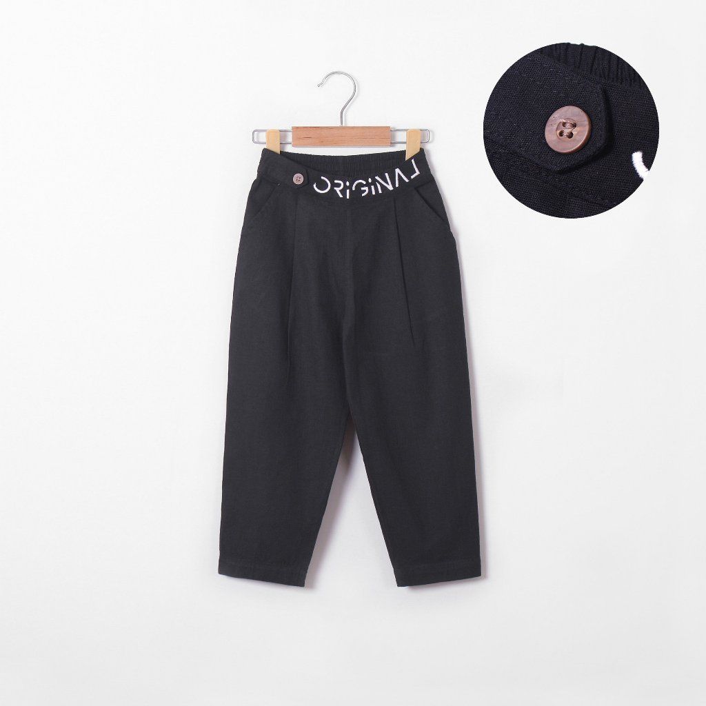 Quần Dài Linen Ống Xếp Ly In ORIGINAL Cho Bé Gái Nexxi