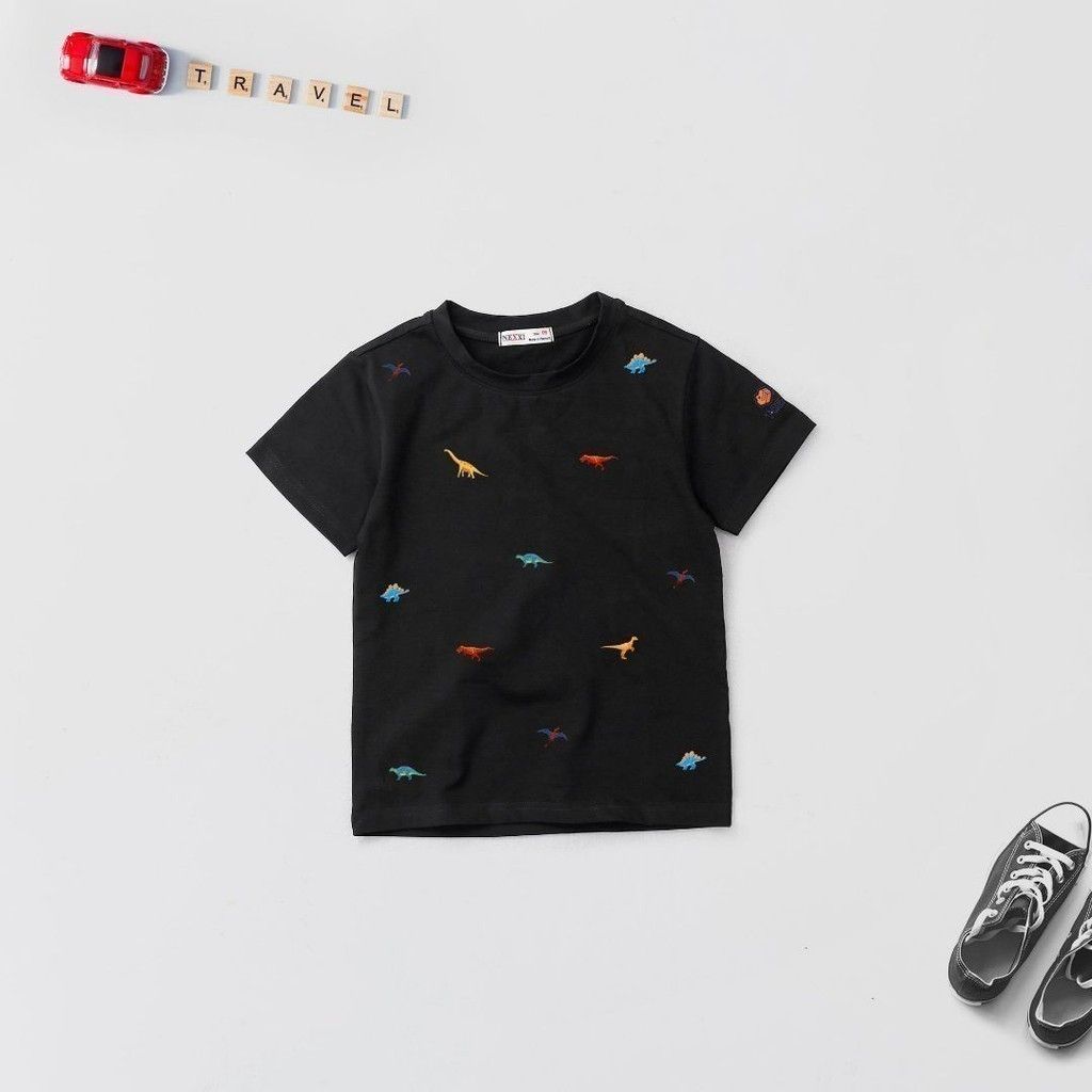 Áo Thun Cổ Tròn Bé Trai Hoạ Tiết Khủng Long