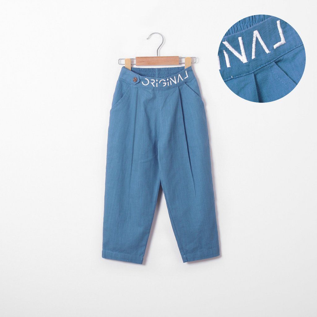 Quần Dài Linen Ống Xếp Ly In ORIGINAL Cho Bé Gái Nexxi
