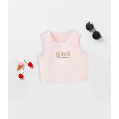 Áo Thun Sát Nách Croptop Bé Gái Thêu Gấu