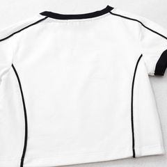 Áo Thun Croptop Bé Gái Viền Màu In Chữ Finish