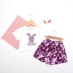 Set Bé Gái In Chữ Bunny Bé Gái