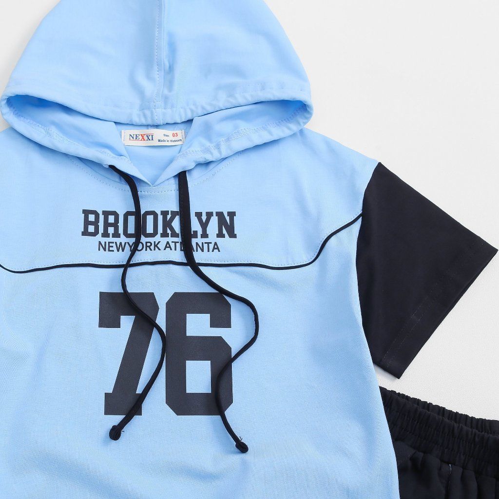 Bộ Thun Có Nón Phối Màu in Brooklyn 76 Thể Thao Cho Bé Trai Nexxi