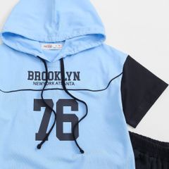 Bộ Thun Có Nón Phối Màu in Brooklyn 76 Thể Thao Cho Bé Trai Nexxi