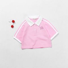 Áo Thun Cổ Bẻ Croptop Bé Gái New York