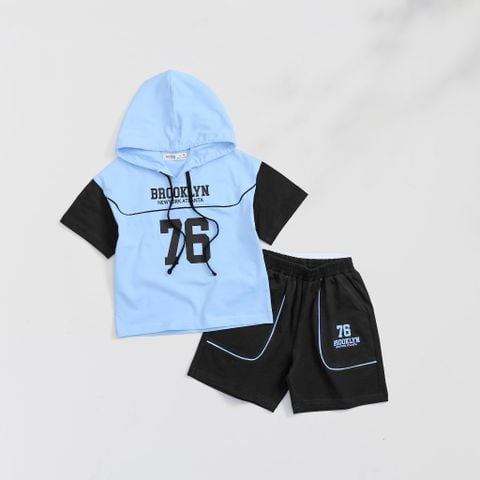 Bộ Thun Có Nón Phối Màu in Brooklyn 76 Thể Thao Cho Bé Trai Nexxi