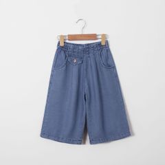 Quần Jean Lửng Ống Rộng Túi Giả 1 Bên Bé Gái