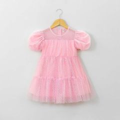 Đầm Công Chúa Phối Lưới Xinh Xắn Cho Bé Gái