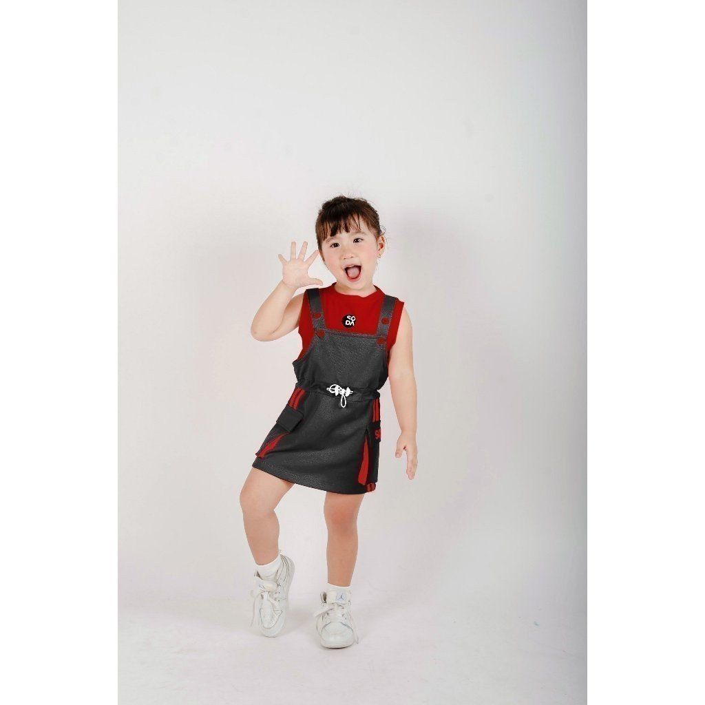 Set Yếm Váy Bé Gái Kèm Áo Thun Sát Nách Soda