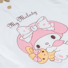 Set Váy Phong Cách Hàn Quốc Áo Cổ Bẻ In Thỏ Melody Kèm Chân Váy Xếp Ly Bé Gái Nexxi