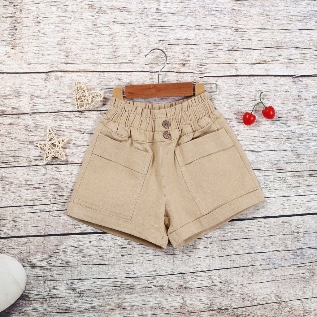 Quần Đùi Jean Mộc 2 Túi Bé Gái