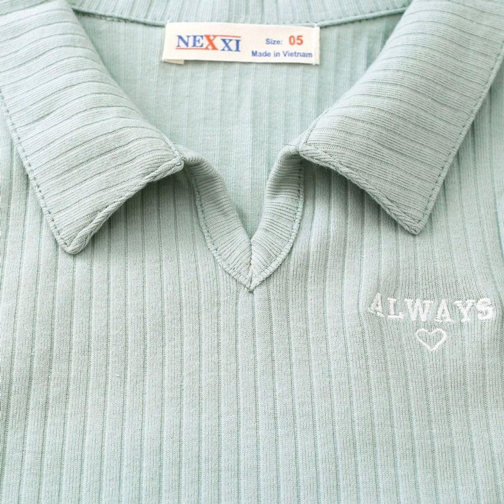 Áo Thun Gân Sát Nách Croptop Bé Gái Thêu Chữ Always