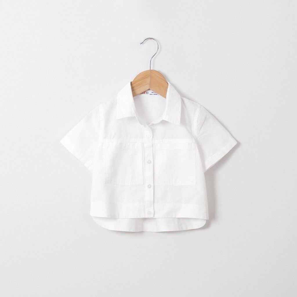 Áo Sơ Mi Croptop Ngắn Tay Cho Bé Gái