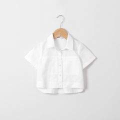 Áo Sơ Mi Croptop Ngắn Tay Cho Bé Gái