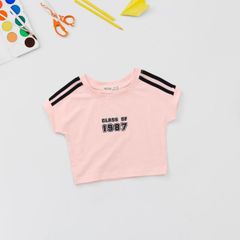 Áo Thun Bé Gái Croptop Viền Soc 1987