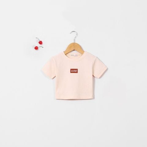 Áo Croptop Bé Gái Chất Liệu Thun Gân In Chữ So What