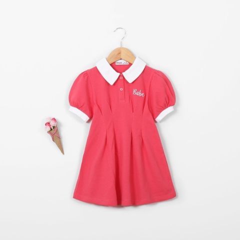 Đầm Polo Xòe Bé Gái In Chữ Babe