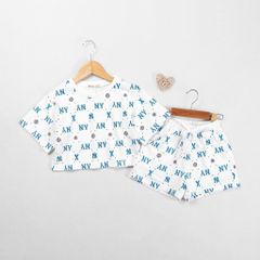 Bộ Thun Lửng Bé Gái In Họa Tiết NY