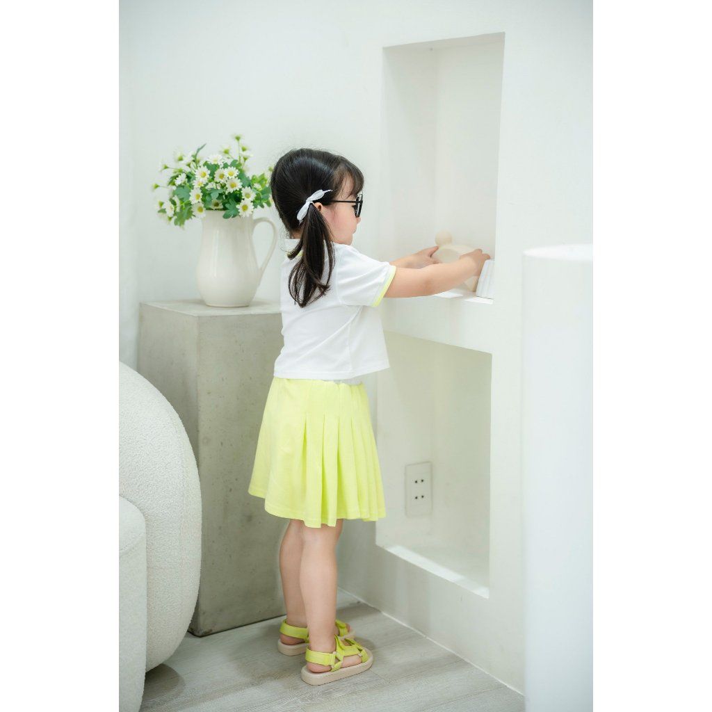 Set Váy  Thể Thao Bé Gái Áo Polo Kèm Chân Váy Xếp Ly 1 Bên In NY Nexxi