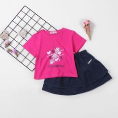 Set Áo Thun In Hoa Sun Flower Kèm Chân Váy Linen Bèo Tầng Siêu Điệu Đà Cho Bé Gái  Nexxi