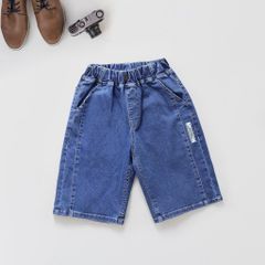 Quần Jean Lửng Siêu Đại Bé Trai Rã Ống Logo New York