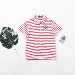 Áo Thun Polo Bé Trai Sọc Ngang In Logo GARNAMI
