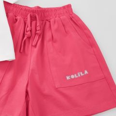 Bộ Thun Cotton Viền Màu Hình In Kuromi Kolila Bé Gái