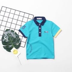Áo Thun Polo Bé Trai Phối Màu In Số 5 Và Logo