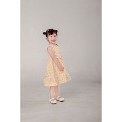 Đầm Babydoll Sát Nách Hoạ Tiết Hoa Sọc Cho Bé Gái