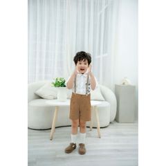 Quần Đùi Kaki Bé Trai Họa Tiết Lá Cờ Kèm Dây Đai