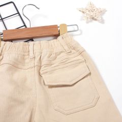 Quần Lửng Kaki Thêu Logo Đỏ Bé Trai