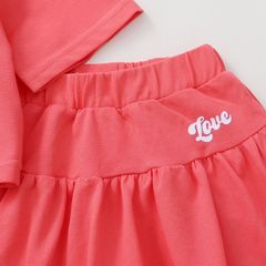 Bộ Váy Thun Xoè Kèm Áo Thun Polo Bé Gái In Love