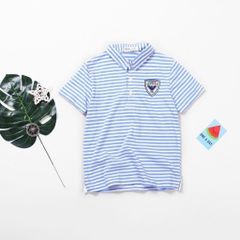 Áo Thun Polo Bé Trai Sọc Ngang In Logo GARNAMI