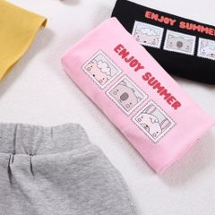 Set Chân Váy Kèm Áo Thun Bé Gái Dễ Thương In Chữ Enjoy Summer