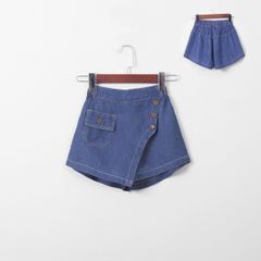 Quần Váy Jean 1 Túi Tà Kiểu Bé Gái