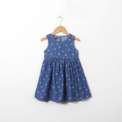 Váy Jean Sát Nách Hoa Mặt Trời Bé Gái