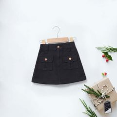 Quần Váy Kaki Bé Gái Đính Nút 2 Túi Hộp