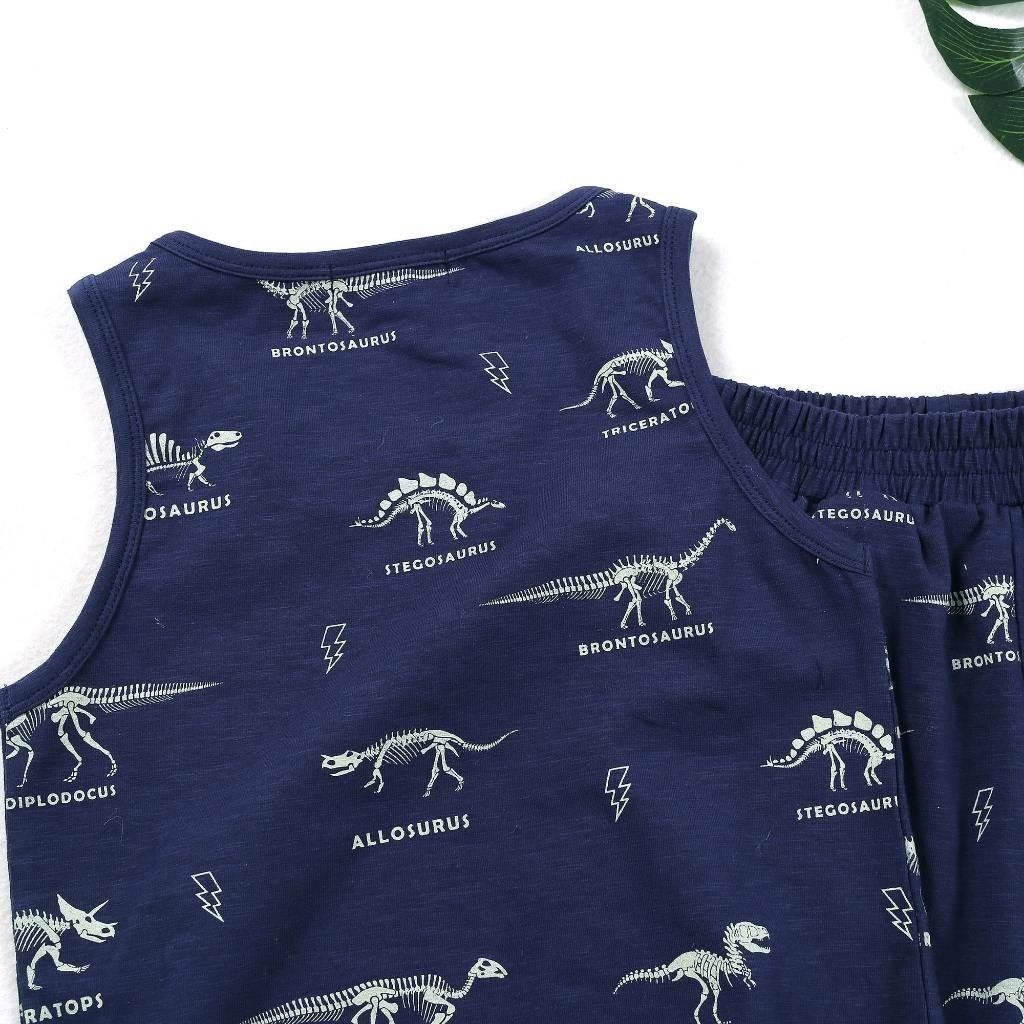 Bộ Thun Sát Nách Bé Trai In Hoạ Tiết Khủng Long