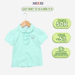 Áo Thun Polo Bé Gái Thêu Gấu Walt