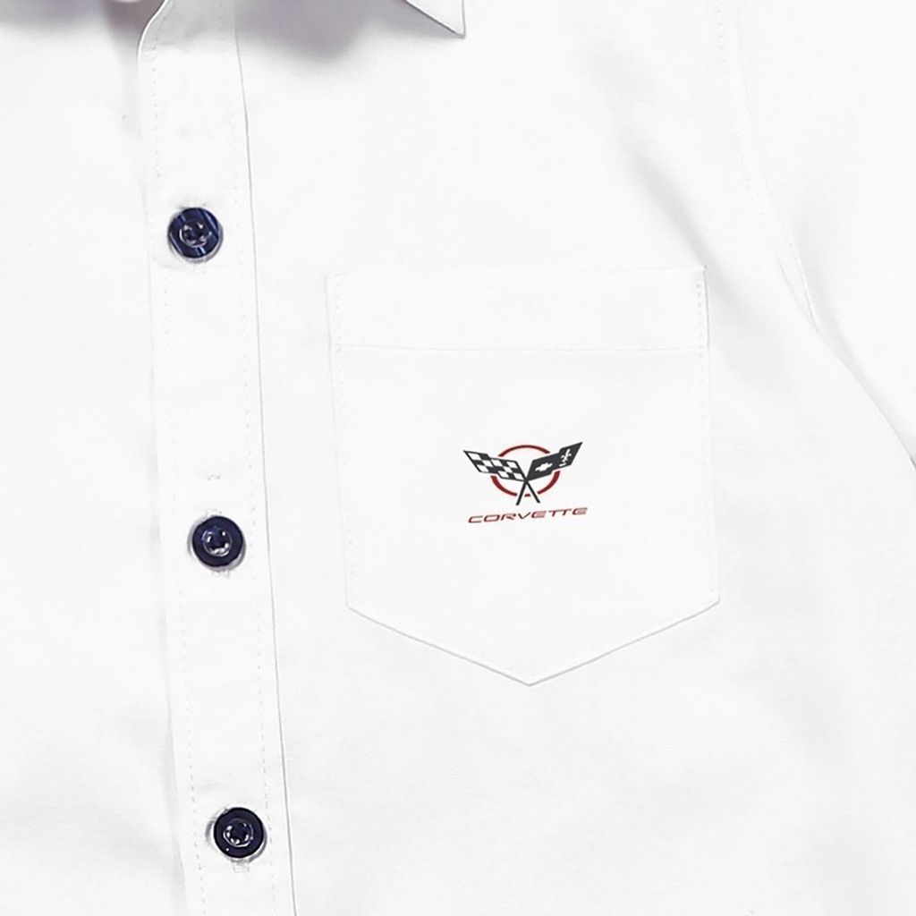 Áo Sơ Mi Trắng Ngắn Tay In Họa Tiết Gấu Và Xe