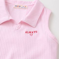 Áo Thun Gân Sát Nách Croptop Bé Gái Thêu Chữ Always