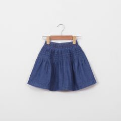 Chân Váy Jean Cotton Xòe Nếp Gấp Bé Gái